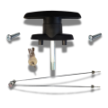 Composite T Handle - 2" Short Shank Screw Mount Kit with Rod Assembly
