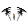 Bauer - Black Screw Mount T Handle - Long Shank - Pair (keyed alike)