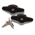 ARE - Black Screw Mount T Handle - Pair (keyed alike)