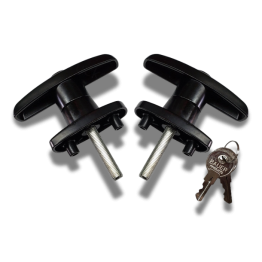 Statewide - Black Screw Mount T Handle - Pair (keyed alike) (image 2)