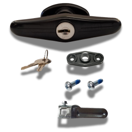 Black Screw Mount T Handle - Short Shank- Center Mount (image 1)