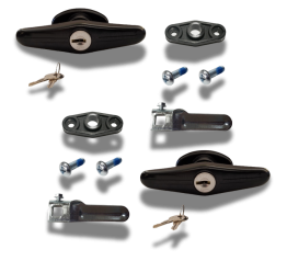 Bauer - Black Screw Mount T Handle Kit - 2" Shank - Pair (keyed alike) (image 1)