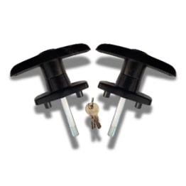 Statewide - Black Screw Mount T Handle - Pair (keyed alike) (image 1)