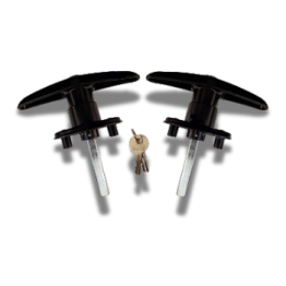 Bauer - Black Screw Mount T Handle - Short Shank - Pair (keyed alike)