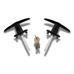 Bauer - Black Screw Mount T Handle - Long Shank - Pair (keyed alike) (image 1)