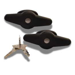 ARE - Black Screw Mount T Handle - Pair (keyed alike) (image 1)