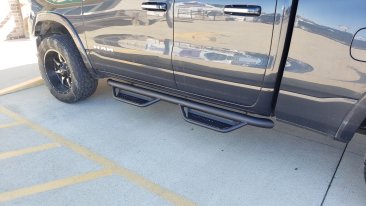 N-FAB Podium Steps - Textured Black - HPD1967QC-TX - 2019-2025 Ram 1500 - Quad Cab
