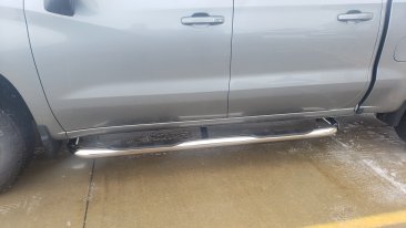 Westin E-Series Nerf Bars - Stainless Steel - 23-4130 - 2019-2025 Chevrolet Silverado / GMC Sierra 1500 / 2019-2025 HD - Crew Cab