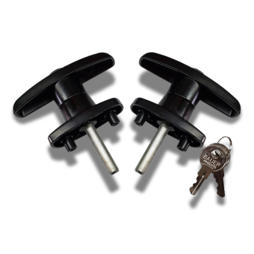 Statewide - Black Screw Mount T Handle - Pair (keyed alike) (image 2)