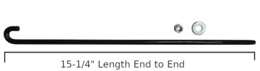 Leer Long J-Bolt for 59HR - Rear - 93758 (image 2)