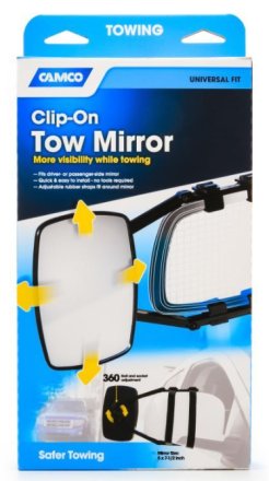 Camco - Clamp-On Towing Mirror - Single Mirror Bilingual - 25650 (image 3)