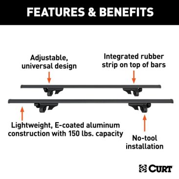 Curt - Aluminum Universal Roof Rack Crossbars - 18118 (image 3)
