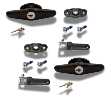 Bauer - Black Screw Mount T Handle Kit - 2" Shank - Pair (keyed alike) (image 1)