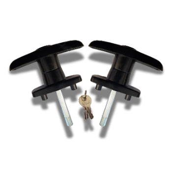 Statewide - Black Screw Mount T Handle - Pair (keyed alike) (image 1)