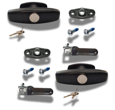 Statewide - Black Screw Mount T Handle Kit - Pair (keyed alike) (image 1)
