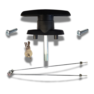 Composite T Handle - 2" Short Shank Screw Mount Kit with Rod Assembly (image 1)