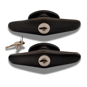 Bauer - Black Screw Mount T Handle - Short Shank - Pair (keyed alike) (image 2)
