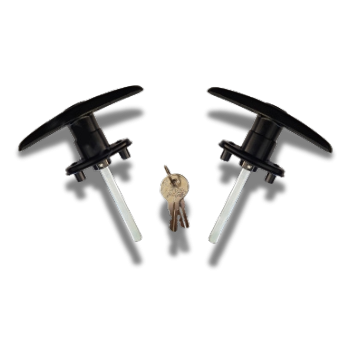 Bauer - Black Screw Mount T Handle - Long Shank - Pair (keyed alike) (image 1)