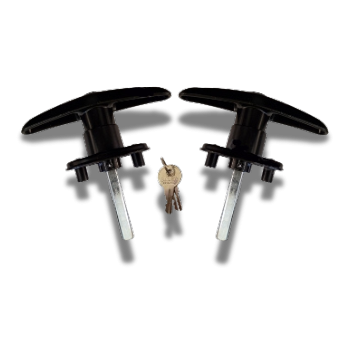 Bauer - Black Screw Mount T Handle - Short Shank - Pair (keyed alike) (image 2)