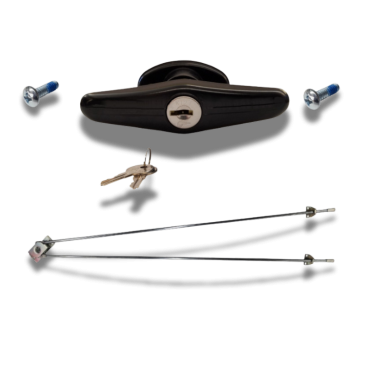 Black Screw Mount T Handle - Short Shank- Center Mount (image 1)
