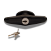 Black Screw Mount T Handle - Short Shank- Center Mount (image 1)