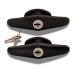 Bauer - Black Screw Mount T Handle - Short Shank - Pair (keyed alike) (image 2)