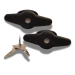 ARE - Black Screw Mount T Handle - Pair (keyed alike) (image 1)